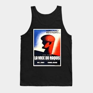 WWII French Resistance Voix Du Maquis Fighters Magazine 1940s Tank Top